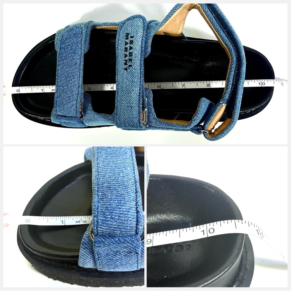 Isabel Marant Madee Platform Sandals Denim Light Blue 40 9 NEW Flat - Picture 17 of 17
